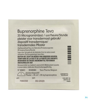 Buprenorphine teva 35,0mcg/h emplatre transderm.10