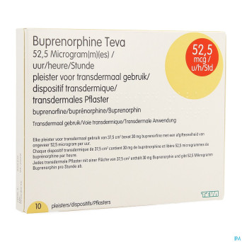 Buprenorphine teva 52,5mcg/h emplatre transderm.10