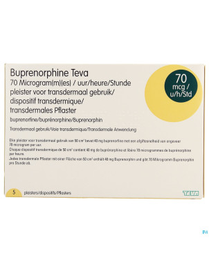 Buprenorphine teva 70,0mcg/h emplatre transderm. 5