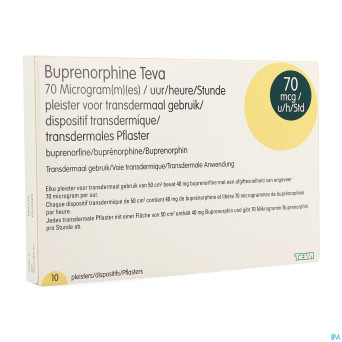 Buprenorphine teva 70,0mcg/h emplatre transderm.10