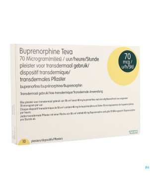 Buprenorphine teva 70,0mcg/h emplatre transderm.10