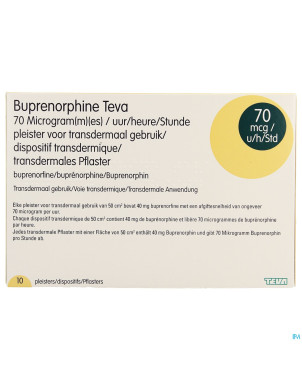 Buprenorphine teva 70,0mcg/h emplatre transderm.10
