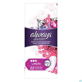 Always discreet incontinence liner light +    22