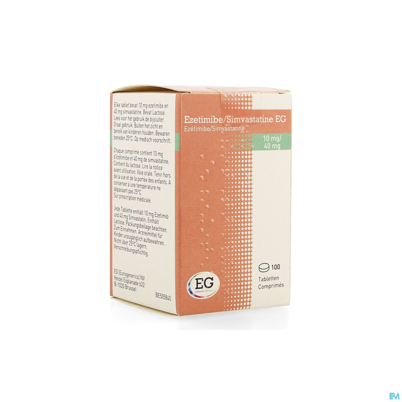 Ezetimibe simvastatine eg 10mg/40mg comp 100 hdpe