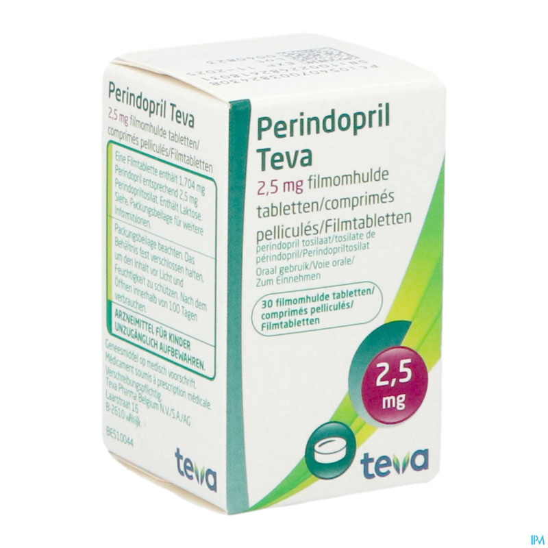 Perindopril teva  2,5mg comp pell  30 x  2,5mg