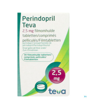 Perindopril teva  2,5mg comp pell  30 x  2,5mg