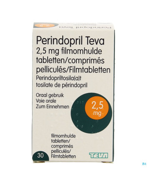 Perindopril teva  2,5mg comp pell  30 x  2,5mg