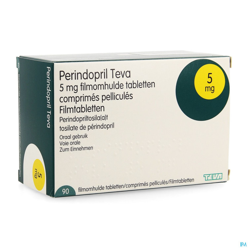 Perindopril teva  5,0mg comp pell  90 x  5,0mg