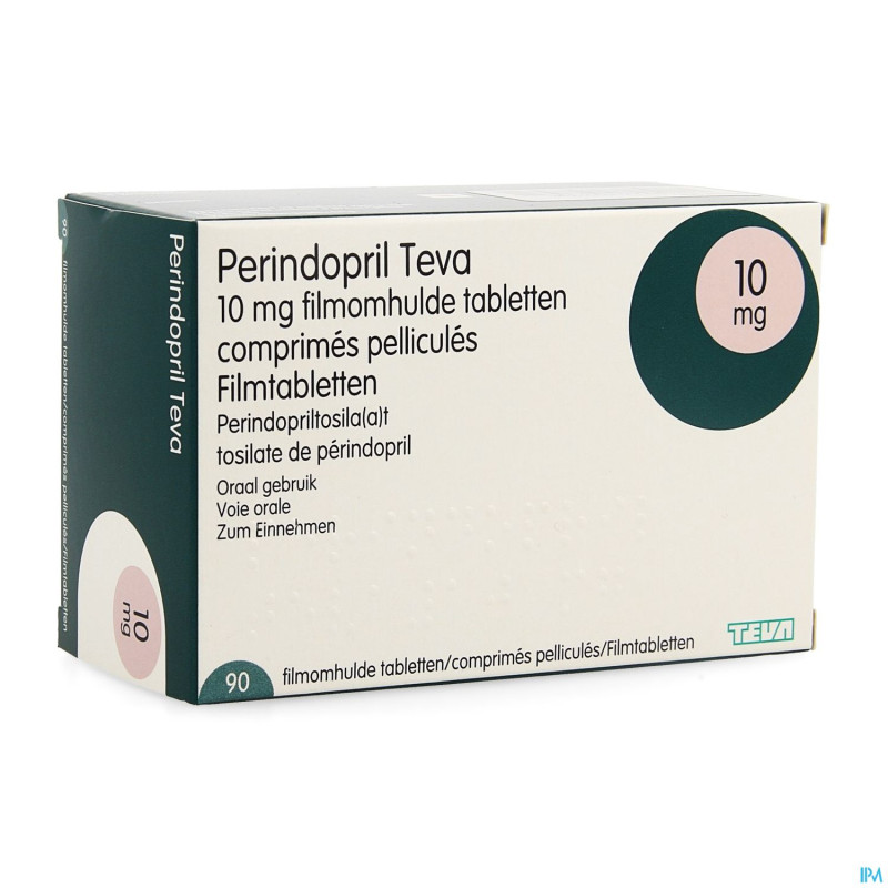 Perindopril teva 10,0mg comp pell  90 x 10,0mg