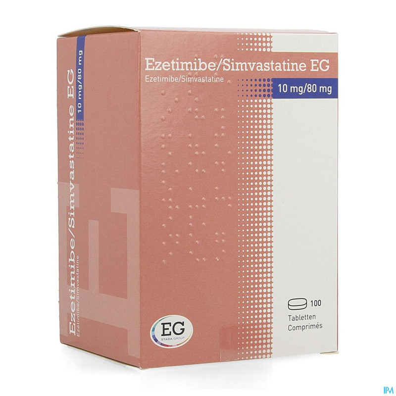 Ezetimibe simvastatine eg 10mg/80mg comp 100 hdpe