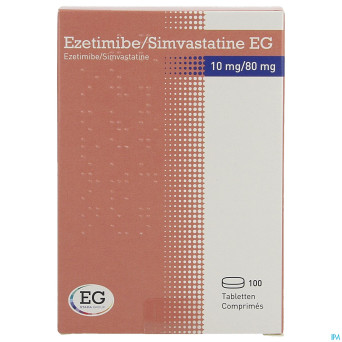 Ezetimibe simvastatine eg 10mg/80mg comp 100 hdpe