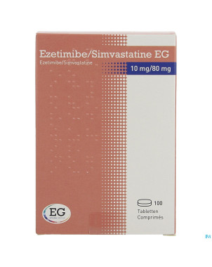 Ezetimibe simvastatine eg 10mg/80mg comp 100 hdpe