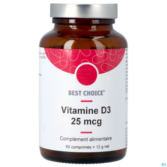 Best choice vitamine d3 25mcg    comp 60 fr