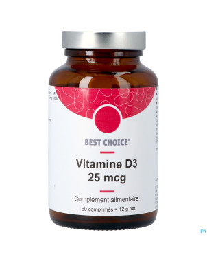 Best choice vitamine d3 25mcg    comp 60 fr