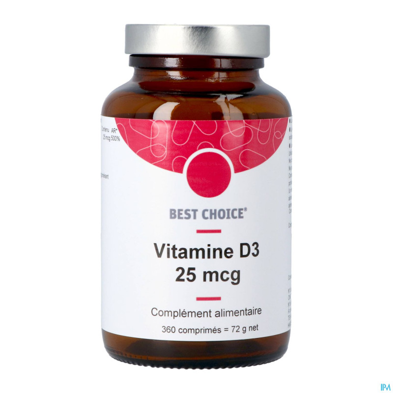 Best choice vitamine d3 25mcg    comp 360 fr