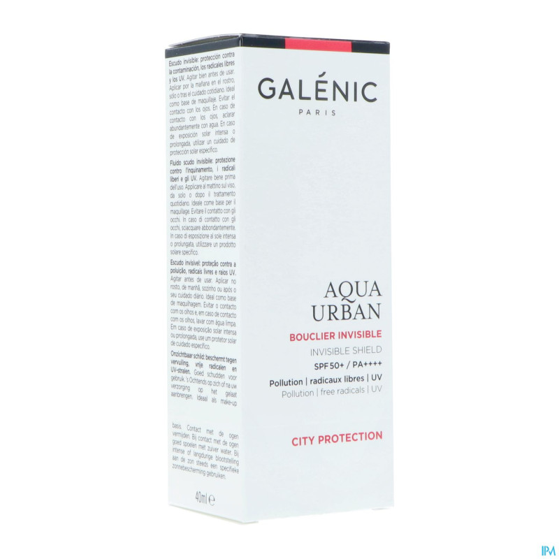 Galenic aqua urban bouclier invisible ip50+   40ml