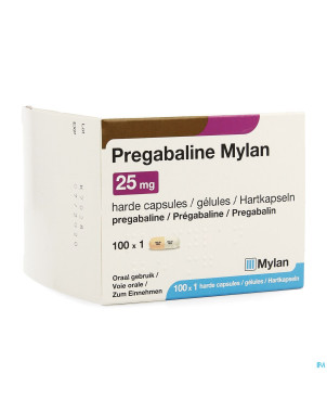 Pregabaline mylan 25mg caps dur 100 x 25mg