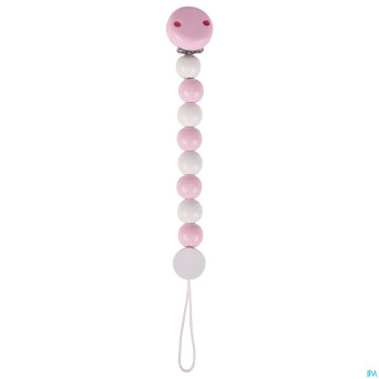 Heimess attache sucette bois pastel roze   h732340