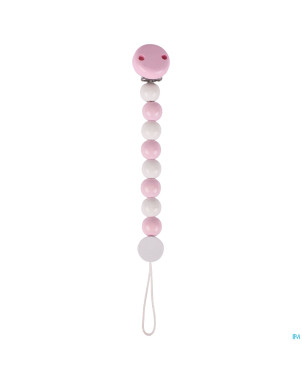 Heimess attache sucette bois pastel roze   h732340