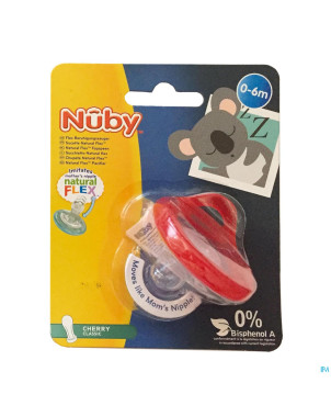 Nuby sucette natural flex cerise 0-6m