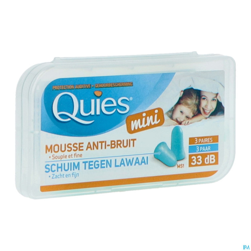 Quies protection auditive mousse mini 3 paires
