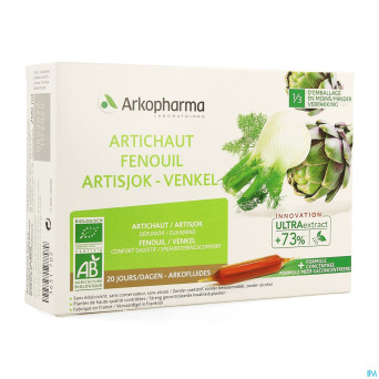 Arkofluide artichaut fenouil bio amp 20