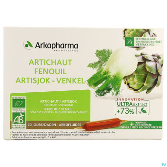 Arkofluide artichaut fenouil bio amp 20