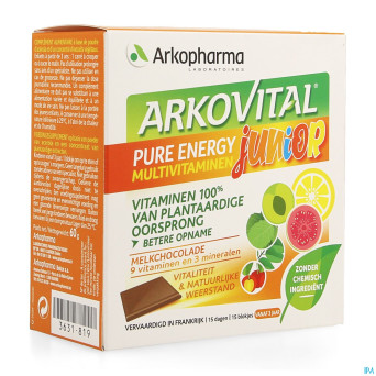 Arkovital pure energy junior    carre chocolat 15