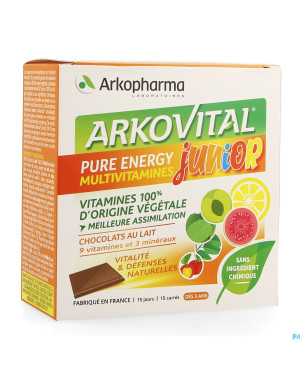 Arkovital pure energy junior    carre chocolat 15