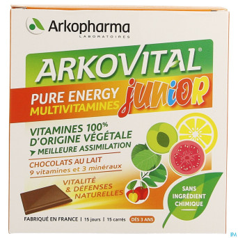 Arkovital pure energy junior    carre chocolat 15