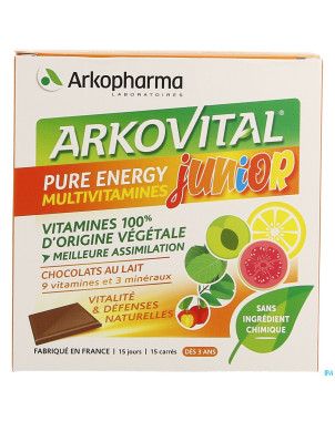 Arkovital pure energy junior    carre chocolat 15