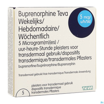 Buprenorphine teva hebdo. 5mcg/h emplatre trans. 5
