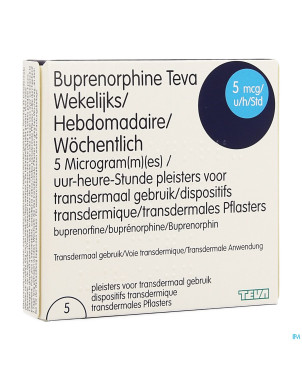 Buprenorphine teva hebdo. 5mcg/h emplatre trans. 5