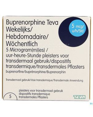 Buprenorphine teva hebdo. 5mcg/h emplatre trans. 5