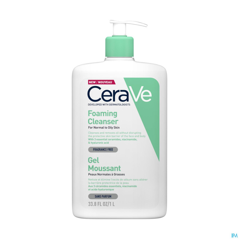 Cerave nettoyant moussant pompe fl 1l