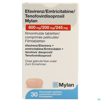 Efavirenz/emtric./tenofovir.mylan 600/200/245mg 30