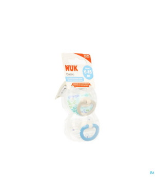 Nuk sucettes 2 classic garcon 6-18m 2