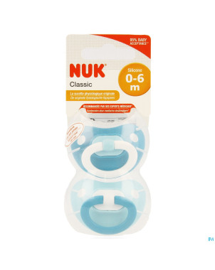 Nuk sucettes 1 classic fashion garcon 0-6m 2
