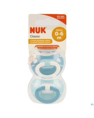 Nuk sucettes 1 classic fashion garcon 0-6m 2