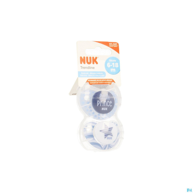 Nuk sucettes 2 trendline day garcon 6-18m 2