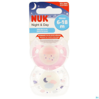 Nuk sucettes 2 trendline night fille 6-18m 2