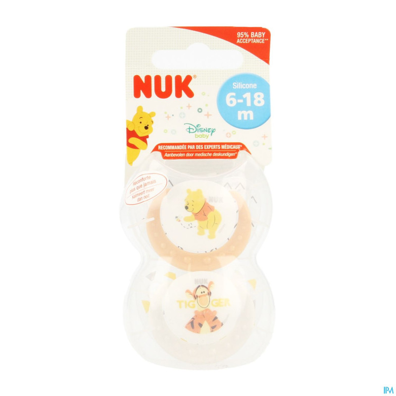 Nuk sucettes 2 trendline winnie 6-18m 2