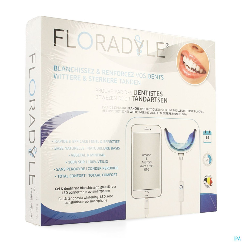 Floradyle blanchiment dent gel 4ml+dentifrice 50ml