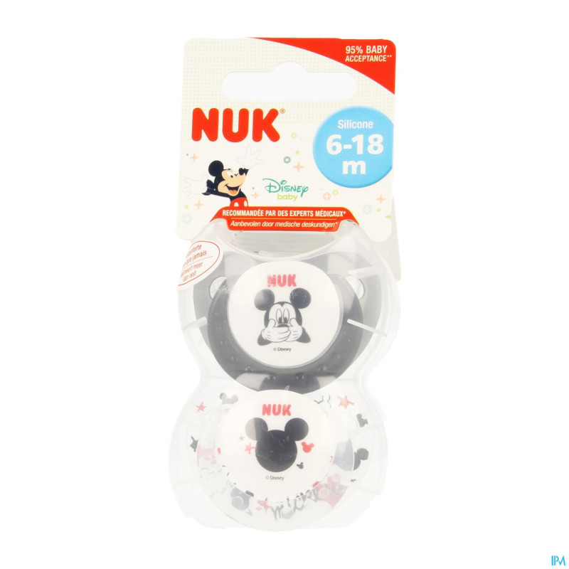 Nuk sucettes 2 trendline mickey 6-18m 2