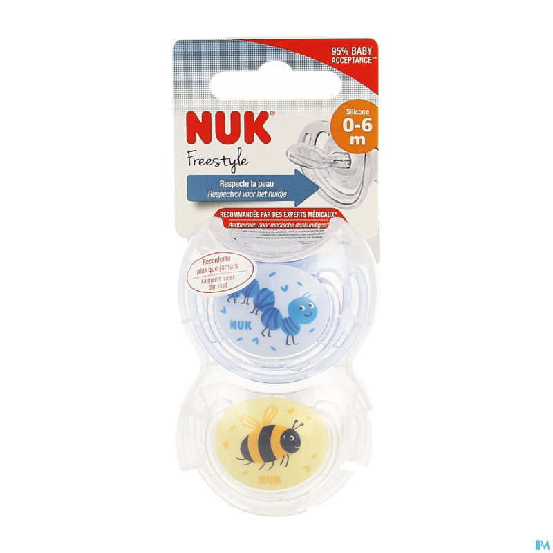 Nuk sucettes 1 freestyle garcon 0-6m 2