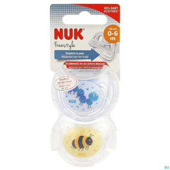 Nuk sucettes 1 freestyle garcon 0-6m 2
