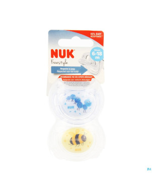 Nuk sucettes 2 freestyle garcon 6-18m 2