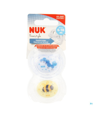 Nuk sucettes 2 freestyle garcon 6-18m 2