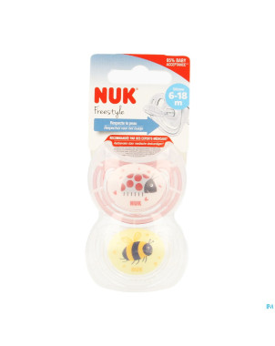 Nuk sucettes 2 freestyle fille 6-18m 2
