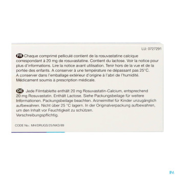 Rosuvastatine viatris 20mg comp pell 28